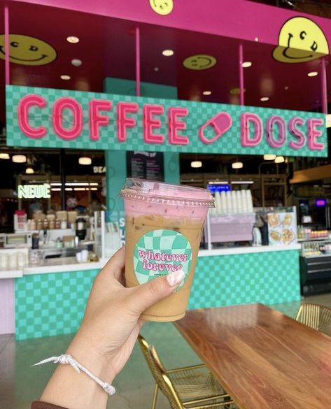 Coffee Dose Cafe, Girly Coffee Shop, Colorful Coffee Shop, Princess Drinks, Ideas Decoracion Salon, Protein Shop, 111k Followers, Mobile Coffee Shop, Smoothie Shop