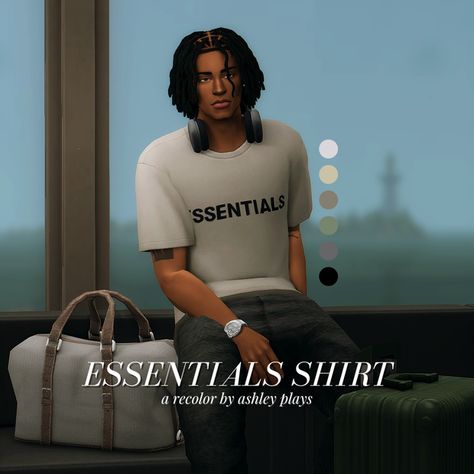 Fear of God: ESSENTIALS Original Shirt | Recolor | Patreon Men’s Clothing Sims 4 Cc, Male Sims Maxis Match Cc, Sims 4 Man Cc Maxis Match, Clothes For Men Sims 4, Sims 4 Ashley Plays, Sims 4 Cc Maxis Match Mens Clothing, Male Maxis Match Cc Clothes, Male Lookbooks Sims 4, Sims 4 Cc Lip Liner