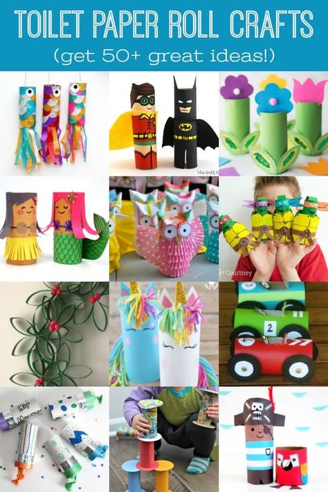 Craft Ideas Using Toilet Paper Rolls, Kids Crafts Summertime, Cheap Kids Crafts, Cardboard Tube Crafts, Toilet Roll Craft, Toilet Paper Tube, Toilet Paper Crafts, Art Camp, Toilet Paper Roll Crafts