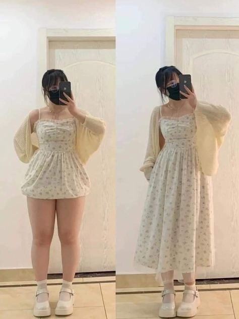 Korean Style Outfits Plus Size, Thick Asian Outfit, Picnic Outfit Plus Size, Asian Plus Size Outfits, Cute Chubby Girl Outfits, Chubby Girl Fashion Outfits, Royalty Aesthetic Outfit, Chubby Korean Girl, Chubby Dress Outfit