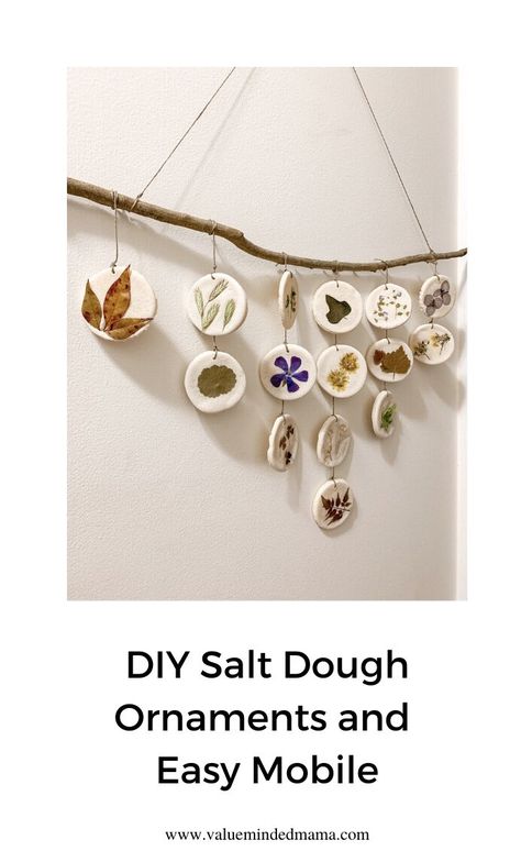 Salt Dough Dried Flowers, Salt Dough Flowers, Baked Ornaments, Diy Salt Dough Ornaments, Diy Salt Dough, Salt Dough Projects, Handpicked Flowers, Nature Mobile, Nature Scavenger Hunt