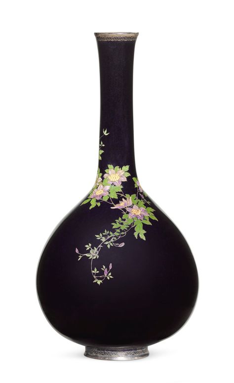 A CLOISONNÉ VASE SIGNED KYOTO NAMIKAWA, MEIJI PERIOD, LATE 19TH CENTURY. Chinoiserie Plates, Asian Ceramics, Japanese Vase, Meiji Period, Chinese Vase, Cute Polymer Clay, Antique Bottles, Jar Vase, Antique Vase