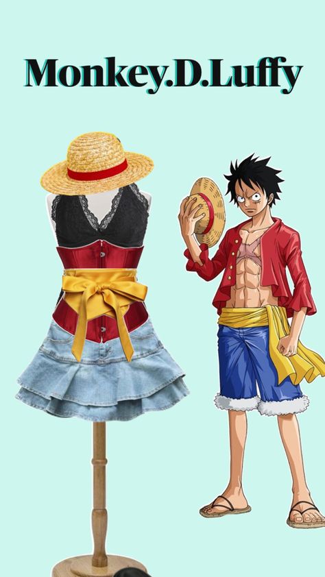 #cosplay #idea #onepice #luffy Luffy Girl Cosplay, Luffy Cosplay Female, Luffy Girl, Luffy Costume, Luffy Outfits, Luffy Cosplay, Cosplay Idea, Halloween Party Outfits, Cosplay Makeup