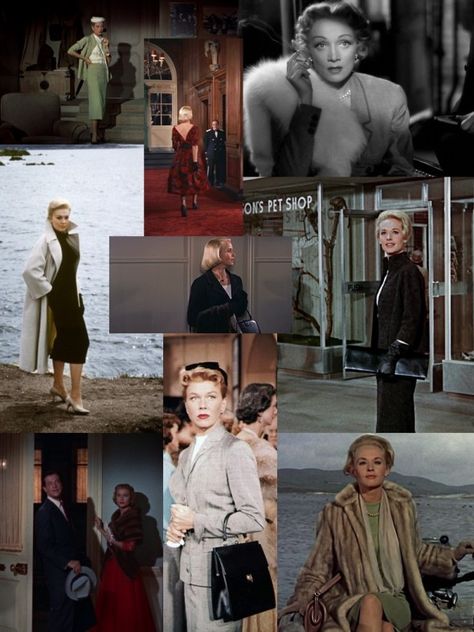 Hitchcock Heroines Alfred Hitchcock Aesthetic, Hitchcock Aesthetic, Hitchcock Fashion, Birds Hitchcock, The Birds Hitchcock, Hairstyles 50s, Classic Movies To Watch, 50s Movies, Edith Head Fashion