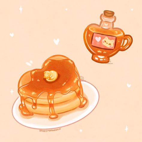 Kawaii Food Drawings, Cartoon Pancakes, Pancake Drawing, Fun Pancakes, Stack Of Pancakes, Pancake Art, Food Drawings, Kawaii Cooking, Pumpkin Pies