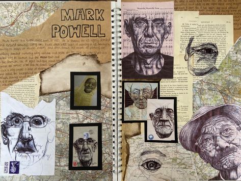 Joseph Cornell Artist Research Gcse, Mark Powell Research Page, Vince Low Artist Research Page, Double Page Artist Research, Portrait Artist Research Page, Jim Dine Artist Research Page, Mark Powell Artist Research Page, Mark Powell Artist Research, Gcse Sketchbook Pages