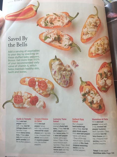 Baby bell snacks Stuffed Mini Bell Peppers, Mini Peppers Recipes, Mini Bell Peppers, Bell Pepper Recipes, Easter Dinner Recipes, Stuffed Mini Peppers, Healthy Menu, Peppers Recipes, Bell Peppers