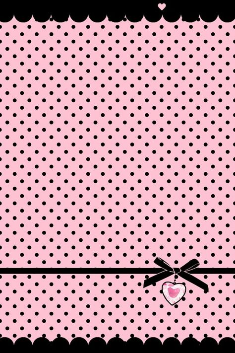 Black and pink Pink And Black Wallpaper, Dot Background, Bow Wallpaper, Polka Dot Background, Dots Wallpaper, Trendy Wallpaper, Pink Wallpaper Iphone, Home Decorating Ideas, Pink Iphone