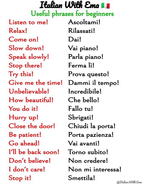 Italian Phrases For Travelers, English To Italian Words, How To Speak Italian, Italian Courses, Basic Italian, Learn To Speak Italian, Italian Grammar, Italian Vocabulary, Italian Lessons