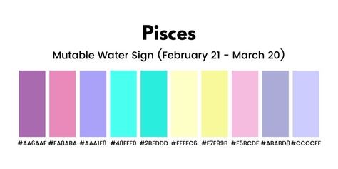 Zodiac Color Palette, Pisces Color, Venus In Pisces, Career Astrology, Pisces Fish, Stay Productive, Disney Colors, Small Canvas Art, Zodiac Art