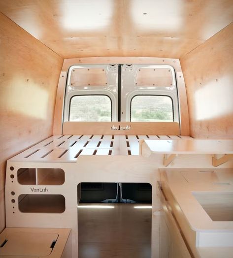 VanLab Camper Van Conversion DIY Kit Sprinter Van Conversion Layout, Van Conversion Kits, Van Conversion Layout, Diy Van Conversions, Diy Campervan, Conversion Van, Campervan Conversion, Sprinter Van Conversion, Light Hardwood Floors