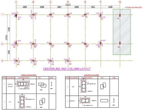 Column Layout Column Drawing, Building Drawings, 20x40 House Plans, Structural Drawing, Section Drawing, Civil Engineering Design, Elevation Drawing, Q And A, Roof Beam