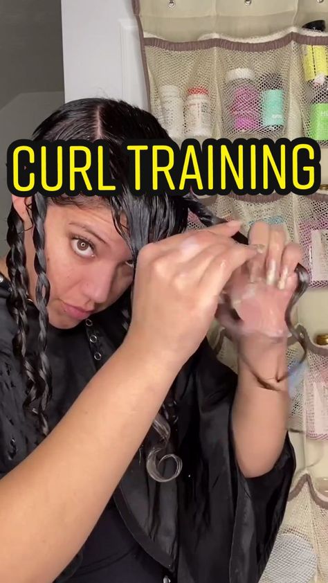 Training Your Curls, How To Change Your Curl Pattern, Hair Plopping Before And After, Overnight Plopping Curly Hair, How To Train Your Curls Natural Hair, How To Get Spiral Curls, How To Plop Hair, Curly Hair Training, Overnight Tight Curls