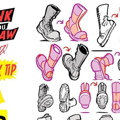 The Etherington Brothers on Instagram: "SHOE ANGLES from the #howtoTHINKwhenyouDRAW ENCYCLOPEDIA - the world’s ONLY encyclopedia of drawing tutorials, posted up FREE for EVERYONE, FOREVER, with NEW and CLASSIC tutorials coming up EVERY DAY only on our Instagram here: @etheringtonbrothers :) Lorenzo! #arttips #arttutorial #drawingtips #artprocess #stepbystepart #drawingtutorial #howtodraw #learnuary #howtodraw #drawingtutorial #conceptart #gamedev #animationdev #gameart #tutorial #inktober #sketch #illustration #art #drawing #indiegame #leveldesign #worldbuilding #environmentdesign #animation #characterdesign #visdev" How To Draw Shoes From Different Angles, Shoe Drawing Different Angles, Shoe Angles Reference, Stylized Shoes Drawing, Back Of Shoes Drawing, Big Shoes Drawing Reference, Shoes Angles Reference, Shoe Perspective Drawing, Shoe Tutorial Art