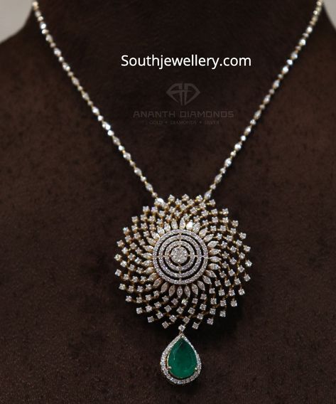 Diamond emerald pendant Simple Diamond Jewelry, Vintage Vibes Retro, Diamond Pendant Jewelry, Bridal Diamond Necklace, Real Diamond Necklace, Diamond Jewelry Set, Diamond Pendent, Diamond Pendants Designs, Pearl Jewelry Design