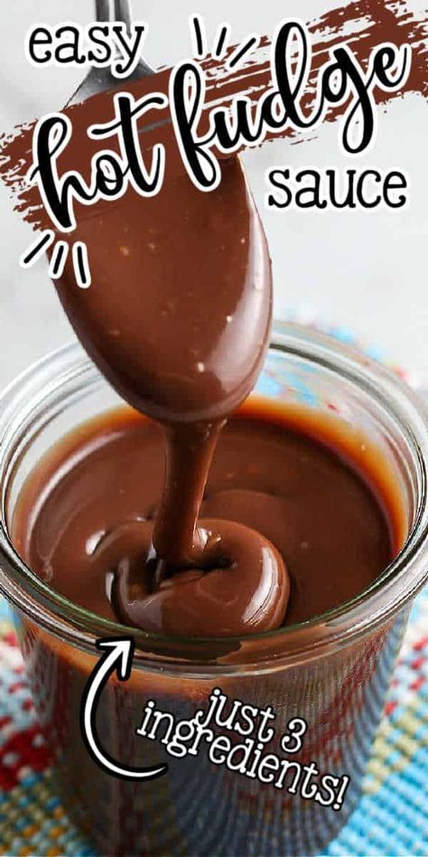 Easy Hot Fudge Sauce, Easy Hot Fudge, Homemade Hot Fudge Sauce, Ice Cream Sauce, Homemade Hot Fudge, Chocolate Fudge Sauce, Easy Fudge, Fudge Ingredients, Hot Fudge Sauce