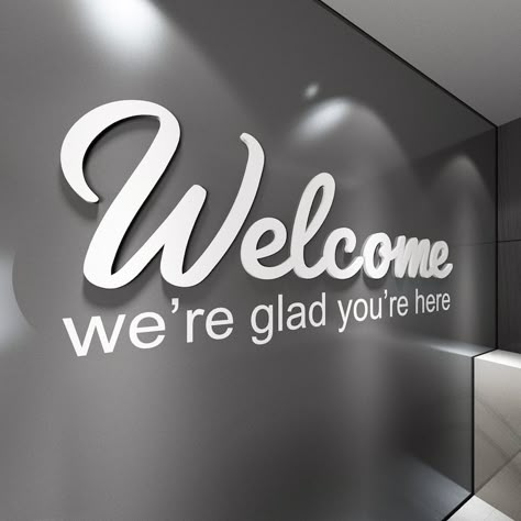 Welcome, We Are Glad You Are Here, Church Worship Sign, Entry Way Door, 3D Wall Decor, Inspirational, SKU:WWGH - Etsy Church Decorations Sanctuary, Church Decor Lobby, Church Entryway Decor, Church Foyer Ideas Lobbies, Pastor Office, Church Foyer Ideas, Church Stage Decor, Church Lobby Design, Church Welcome Center