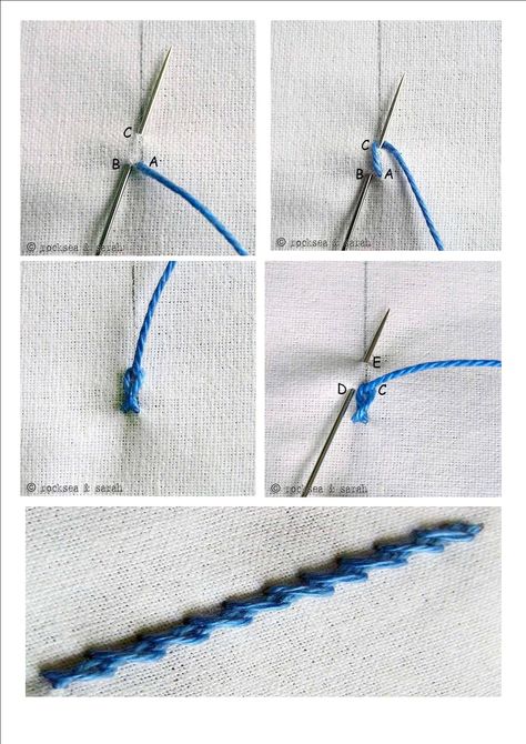 Twisted Chain Stitch, Embroidery Stitches Beginner, Basic Hand Embroidery Stitches, Twisted Chain, Chain Stitch Embroidery, Diy Embroidery Patterns, Basic Embroidery Stitches, Embroidery Stitches Tutorial, Embroidery Videos