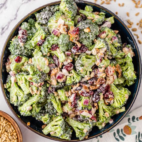 Broccoli Salad (with Cranberries) Broccoli Salad With Mandarin Oranges, Broccoli Salad Raisins, Broccoli Salad With Ranch Dressing, Broccoli Craisin Salad, Broccoli Crunch Salad Recipes, Brocoli Salad Recipes, Broccoli Salad With Grapes, Brocoli Salad, Broccoli Cranberry Salad