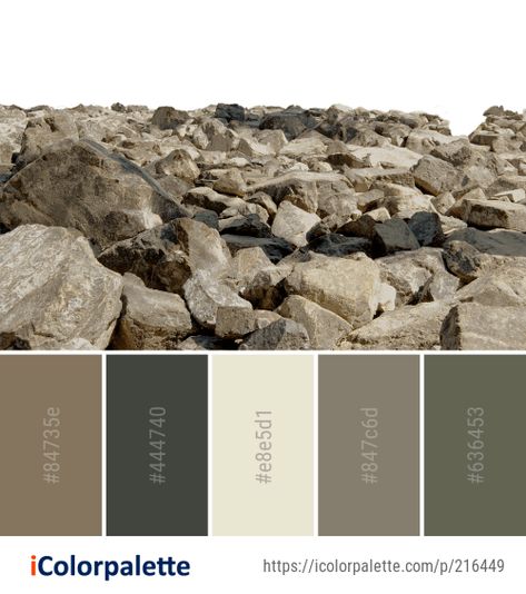 Color Palette Ideas from Rock Bedrock Outcrop Image Nature Color Palette Earth Tones, Natural Stone Color Palette, Rock Colour Palette, Mineral Color Palette, Color Palette Rustic Earth Tones, River Rock Color Palette, Earth Tone Color Palette Hex Codes, Soil Color Palette, Earthy Color Palette With Hex Codes