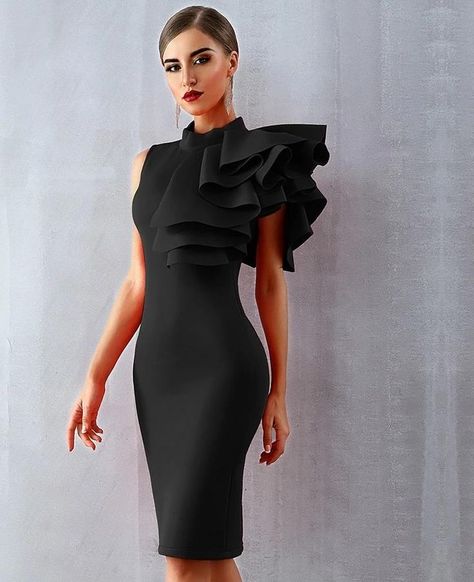 Ruffle Bodycon Dress, Ruffle Bodycon, Elegant Dresses Classy, Classy Dress, Trendy Dresses, Simple Dresses, Look Fashion, Classy Outfits, Elegant Dresses