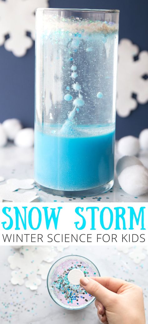 When the weather is too cold to make it outside for play, enjoy simple winter science inside! Set up an invitation to make a winter snow storm in a jar science experiment. Kids will love creating their own snowstorm with common household supplies, and they can even learn a bit about simple science in the process too. Find everything you need below to get started. Snow Storm In A Jar, Storm In A Jar, Edible Science, Weather Experiments, Vetenskapliga Experiment, Weather Activities Preschool, Science Experiments Kids Preschool, Winter Science Activities, Weather Activities For Kids