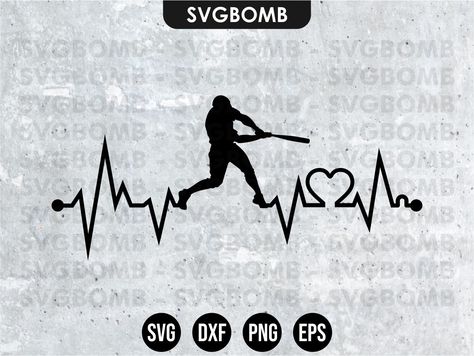 Baseball Love Heart Beat SVG Heartbeat Svg Free, My Heart Is On That Field Baseball, Heart With Heartbeat Line, Baseball Heart Svg, Heart Baseball, Eps Vector, In A Heartbeat, Digital Pattern, Personalized Gifts