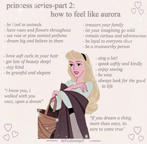 #moodboard #nichememes Beauty Niche Ideas, How To Feel Like Aurora, Quaintrelle Aesthetic, Princess Lifestyle Aesthetic, Princess Aesthetic Pink, Princess Lifestyle, Sleeping Beauty Disney, Stay Kind, Etiquette And Manners