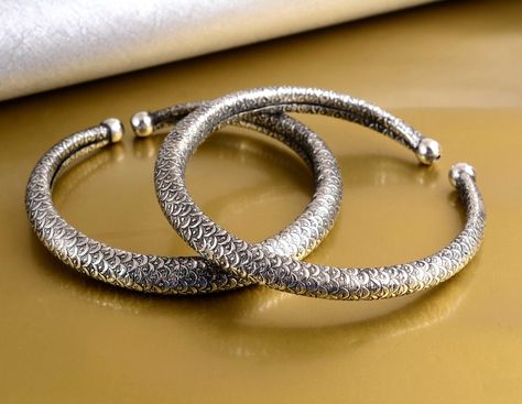 Buy PAIR Kada Anklet Silver Plated Anklets for Women Gift for Online in India - Etsy Kada Anklet, Unique Anklets, Anklet Silver, Foot Bracelet, Gold Anklet, Cool Gifts For Women, Oxidised Jewellery, Hippie Jewelry, Traditional Jewelry