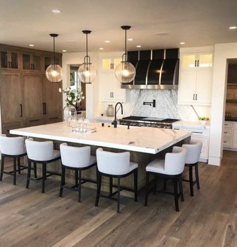 Floating Kitchen Shelves, Mansion Kitchen, Floating Kitchen, Kitchen Island Storage, Kitchen Island Dining Table, Shelves Floating, Kitchen Island Table, Farmhouse Kitchen Island, Large Kitchen Island