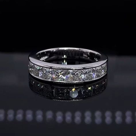 [PaidAd] Ann164g - 3Mm 9-Stone Princess Moissaniteco Moissanite Channel Anniversary Ring Set In 14K White Gold, Size 6.5 #diamondringformen Mens Gold Diamond Rings, Diamond Ring For Men, Wedding Ring White Gold, Mens Ring Designs, Anniversary Ring Set, Jewelry Knowledge, Mens Diamond Bracelet, Mens Diamond Wedding Bands, Princess Cut Moissanite