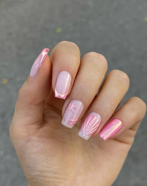 Summer Fancy Nails, Summer Nails 2025, Unghie Sfumate, Nail Art 3d, Vacation Nails, Nail Forms, Pink Nail Designs, Beach Nails, Nail Accessories