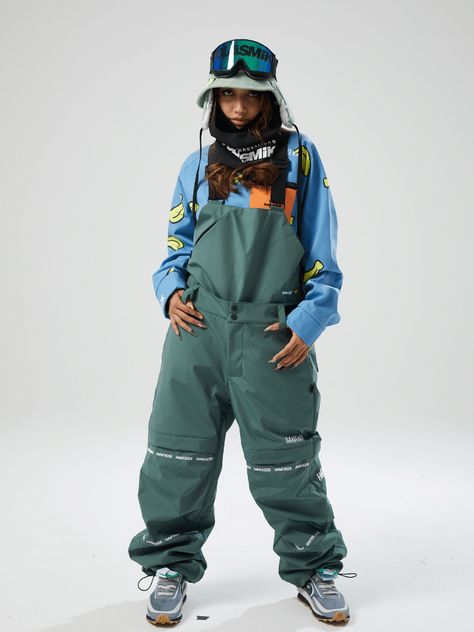 When snow season calls, stay toasty and dry in this waterproof, lightweight, and quick-dry snowboard bibs that keep you moving freely and in style. Face Fabric & Lining Material 100% Polyester Membrane Waterproof: 20K Breathable: 8K Wind-resistance: 5K Wear-resisting: 2K Pockets 1 Chest Pocket 2 Front Pockets 2 Back Pockets Additional Features Adjustable Suspenders Belt Loops Fully Taped Seams Leg Maximizer Zipper Snow Out Boot Gaiters Waist Adjustable Velcro Detachable Suspenders Product Index: Gorp Core Summer, Snowboard Outfits, Snowboard Bibs, Techwear Fashion, Snowboarding Outfit, Fresh Outfits, Character Poses, Tech Fashion, Streetwear Men Outfits