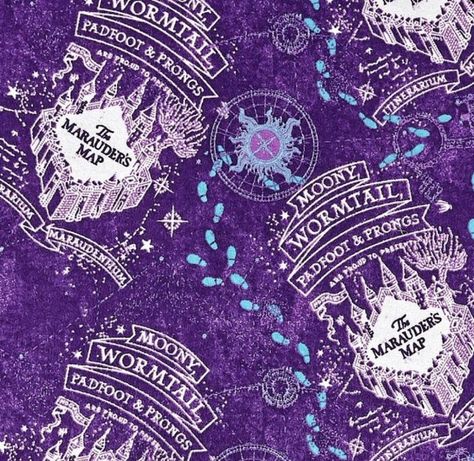 Harry Potter Quilt, Harry Potter Fabric, Magic Theme, Harry Potter Wall, Harry Potter Background, Violet Aesthetic, Harry Potter Halloween, Marauders Map, Harry Potter Artwork