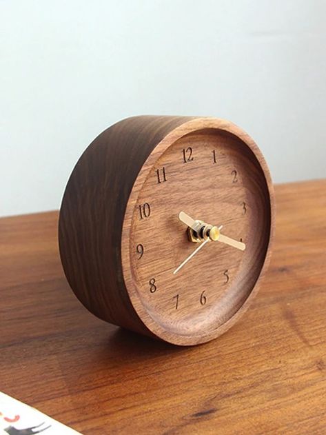 Table Clock Design, Bedside Clock, Small Clock, Wooden Bottle Opener, Desktop Clock, Small Bedside, Diy Clock Wall, Wooden Products, Wood Wax