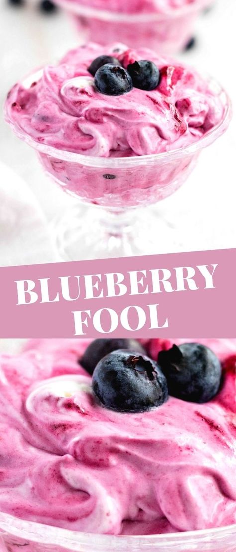 Easy Blueberry Desserts, Fool Recipe, Cake For Two, Blueberry Desserts Recipes, Lemon And Blueberry, Fast Desserts, Lemon Mousse, Recipe For 2, Fluff Desserts