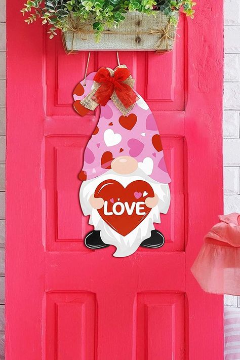 Best Gift For Wife, Gnome Decor, Living Room Door, Farmhouse Decoration, Valentine Day Wreaths, Valentines Day Party, Valentines Day Decorations, Door Wall, Door Hanging