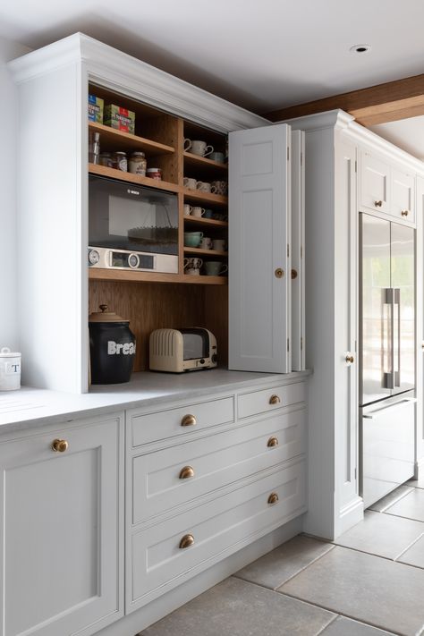 Traditional Country Hand Painted Framed Kitchen - Traditional - Kitchen - Surrey - by Tulip | Houzz Breakfast Cupboard, Breakfast Pantry, Kitchen With An Island, Breakfast Station, Saturday Morning Breakfast, Appliance Garage, London Kitchen, 2024 Kitchen, Kitchen Pantry Design