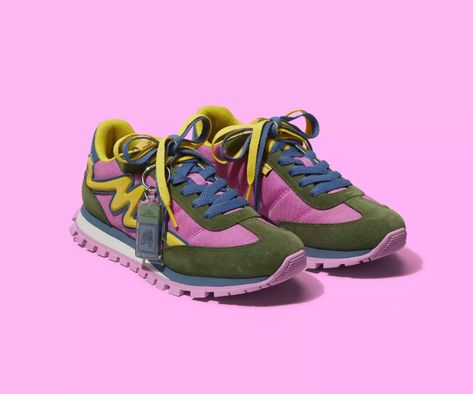 The Jogger | Marc Jacobs | Official Site Marc Jacobs Sneakers, Marc Jacobs Shoes, Leather Joggers, Velcro Sneakers, White Shoes Sneakers, Sneakers Pink, Pink Green Yellow, Socks Sneakers, Lace Sneakers