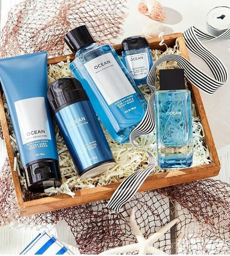 BATH N BODY Mens Skin Care Packaging, Men Scents, Men Cosmetic, Blue Cypress, Scrub Face, Wedding Gifts Packaging, Skin Care Packaging, Bath And Body Works Perfume, Shave Gel