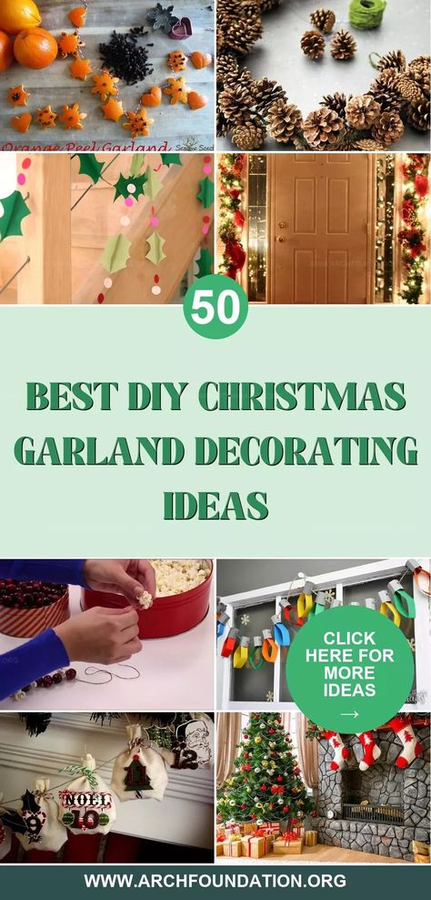 Christmas garlands add a festive touch to every corner of your home, making your space feel warm and joyful. These DIY ideas allow you to personalize your decor, creating garlands that reflect your holiday style. Whether draped over a mantel, wrapped around a staircase, or hung on a door, garlands bring holiday cheer to your home. With these 50 ideas below, let's inspire your creativity and help you make your holiday decorations truly special. Diy Window Garland Christmas, Alternative Garland Ideas, Diy Outdoor Christmas Garland, Diy Christmas Garland Ideas How To Make, Christmas Door Garland Diy, Diy Garland Ideas, Christmas Garland Decorating Ideas, Diy Christmas Garlands, Christmas Garland Diy