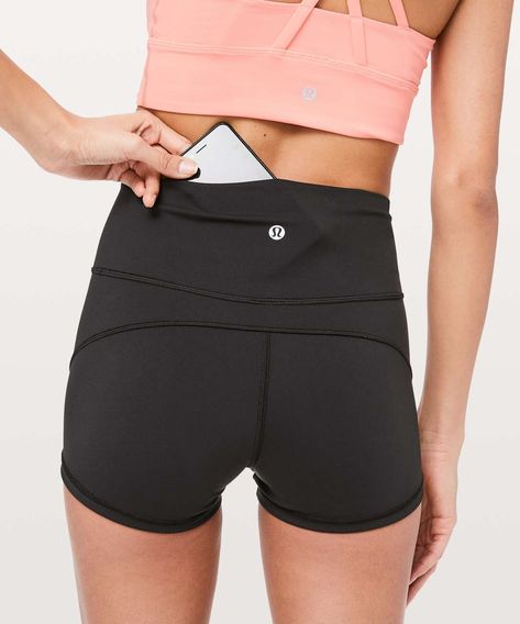 Lululemon In Movement Short *Everlux 2.5" - Black - lulu fanatics Lulu Shorts, Justice Clothing, Lululemon Outfits, Shorts Lululemon, Hot Shorts, Lululemon Shorts, Spandex Shorts, Yoga Shorts, Sporty Outfits