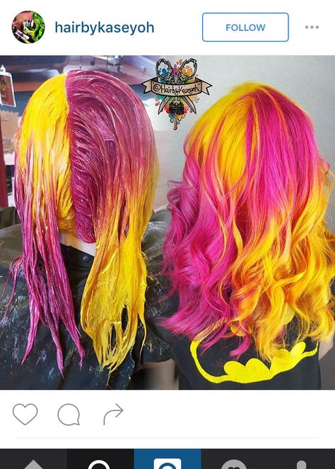 Princess Hairstyle, Epic Hair, Vivid Hair, Vivid Hair Color, Split Hair, Dyed Hair Inspiration, Extreme Hair, Hair Dye Ideas, Bright Hair