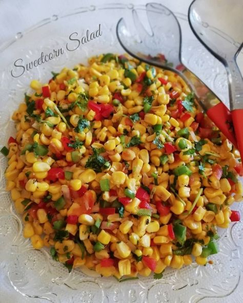 Sweetcorn Salad Sweetcorn Recipes, Sweet Corn Salad Recipe, Sweetcorn Salad, Recipes Side Dishes, Protein Dinner Recipes, Salads Healthy, Turkey Meatballs Healthy, Sweet Corn Recipes, Middle East Recipes