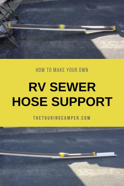 DIY sewer hose support Rv Hose Storage Ideas, Rv Water Hose Storage Ideas, Rv Sewer Hose Storage Ideas, Diy Soaker Hose, Rv Sewer Hose Support Diy, Casita Camper, Rv Sewer Hose Support, 5th Wheel Camper, Camper Accessories