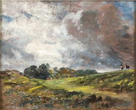 John Constable   "Hampstead Heath" Constable Paintings, John Constable Paintings, Romantic Movement, British Landscape, John Constable, Cloud Formations, British Artists, Landscape Inspiration, Oil Landscape