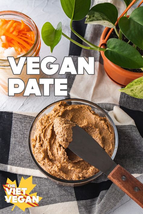 Vegan pâté is a Vietnamese staple! Typically used in banh mi, I grew up eating this smeared all over bread as a snack. Vegan Pate, Pate Recipes, Vegan Dip, Vegan Eats, Banh Mi, Vegan Appetizers, Vegan Condiments, Vegan Butter, Tasty Treats