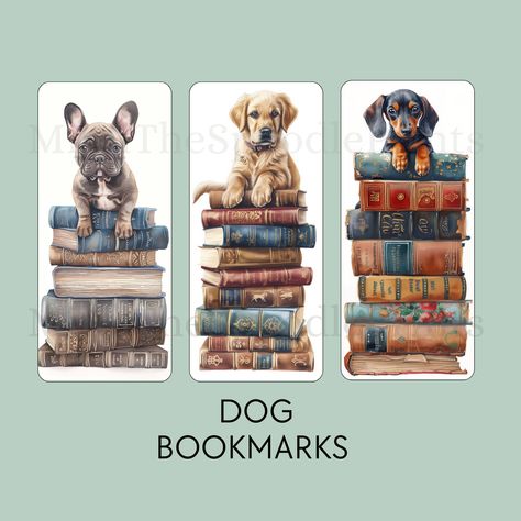 "Dog Bookmarks Printable, For Dog Lovers, Vintage Books, Bookmark Set, Golden Retriever Bookmark, Reading Nook Decor, Digital Download What You'll Receive: * High quality Dog themed bookmarks: Labrador, French Bulldog, Golden Retriever, Poodle, Dachshund, Beagle Bookmarks * Designed for adults * Instant digital download for easy access * Printable JPG format * 6 Bookmarks * 8.5\" x 11\" JPG file INSTANT DOWNLOAD: After purchase, you can downloads by visiting your Etsy Profile > Purchases and Reviews Note: This is a digital download. No physical product will be shipped.  Find more Printable Bookmarks: https://www.etsy.com/au/shop/MimiTheSpoodlePrints?ref=seller-platform-mcnav&section_id=47670597" Dog Bookmarks, Dogs And Books, Reading Nook Decor, Books Bookmark, Teacup Flowers, Themed Bookmarks, Nook Decor, Coloring Bookmarks, Bookmarks Printable