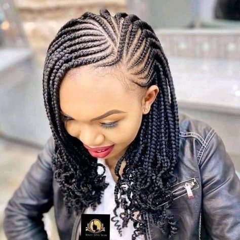 Pin by Mmakutloano Mofolo on hair in 2022 | Lemonade braids hairstyles, Braided cornrow hairstyles, Bob braids hairstyles Simple Fulani Braids With Natural Hair, Adorable Hairstyles, Latest Hair Braids, Hairstyles Photos, Ladies Hairstyles, Lemonade Braids Hairstyles, Cornrows Braids For Black Women, Bob Braids Hairstyles, Feed In Braids Hairstyles