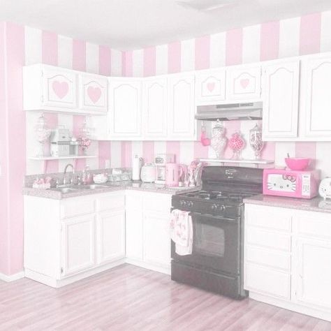 Cutecore Kitchen, Soft Pink Aesthetic, Pink Apartment, Cute Rooms, Soft Pink Theme, Baby Pink Aesthetic, Pink Stuff, Pink Kitchen, Cute House